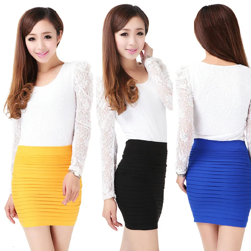 Осенняя юбка средней длины женские юбки больших размеров Женская плиссированная