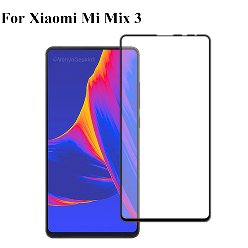Черное полное покрытие закаленное стекло для Xiaomi Mi Mix3 Mix 3 Защитная пленка экрана