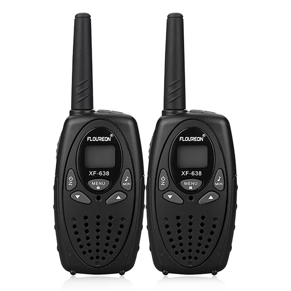 Black FLOUREON 8-канальный видеорегистратор для детей иди и болтай Walkie Talkie S UHF400-470MHz 2-передающая радиоустановка 3 км переговорные PMR портативная ребенку играть в рация Intercom - Цвет: Black