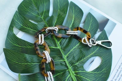 Leopard silver hardw Мм большой размер Смола Мода Сумка ремень шикарные леди плоские Наплечные ремни для сумок длина может на заказ серебро или золото ок - Цвет: Leopard silver hardw