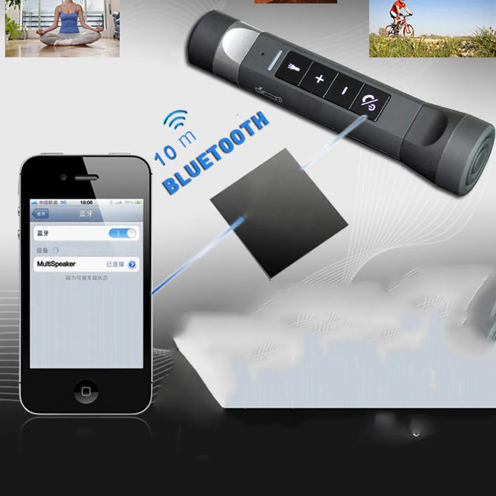 Наружный фонарик, осветительный фонарь, Bluetooth, динамик, громкая связь, банк питания для велосипеда, велосипеда, поддержка FM радио, функция памяти