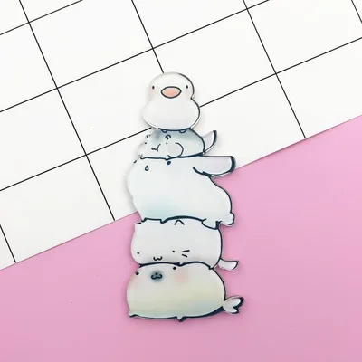 FFFPIN Cartoon Brooch Giraffe Rabbit Cat Dog Pins Animal Badges Women Girl Japan Harajuku Jewelry Backpack Accessories Ornament - Окраска металла: Model I