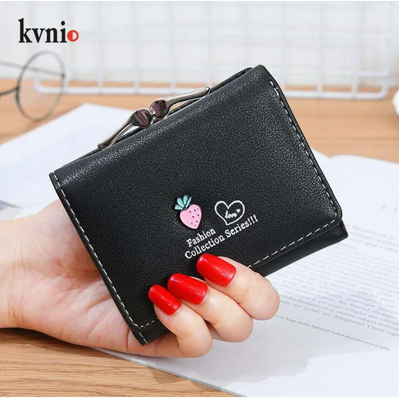 KVNIO 2018 маленький кошелек для карт женский с украшением в виде клубники корейский