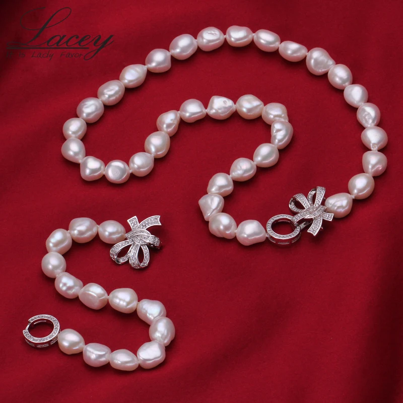 Набор ювелирных украшений из натурального культивированного пресноводного