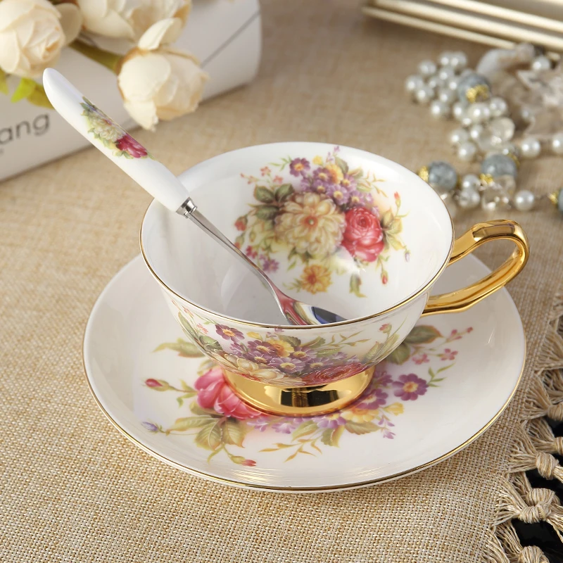 200MLFine Костяной фарфор кофейные чашки и блюдца ложка набор tazas де кафе эспрессо