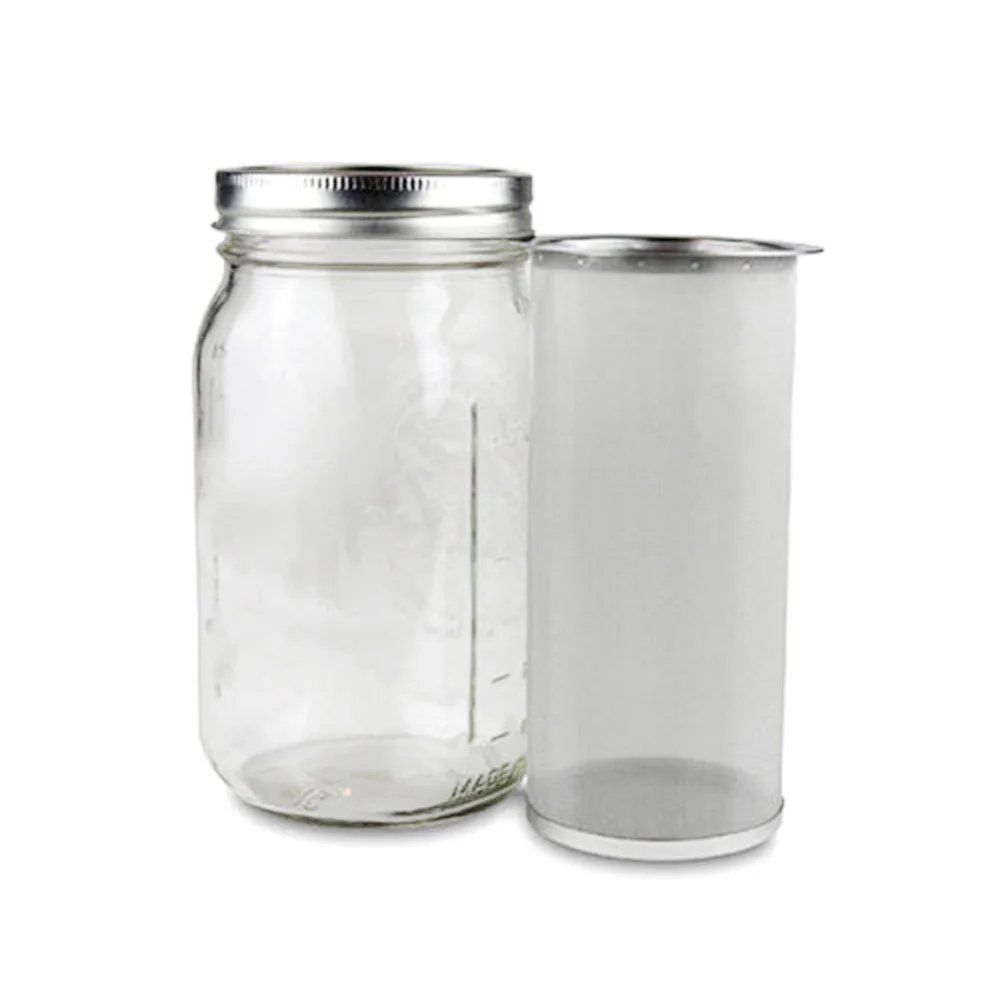 Realand Премиум нержавеющая сталь Mason Jar холодная заварка Кофеварка и чай со льдом