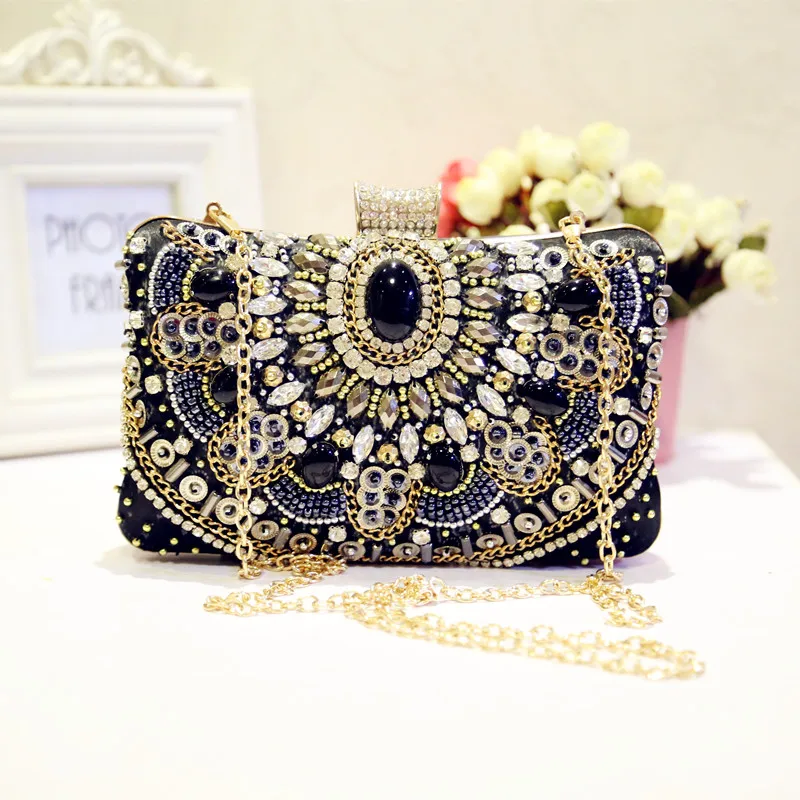 ETAILL 2017 Для женщин Стразы камень Ежедневные Клатчи из бисера бриллиантами