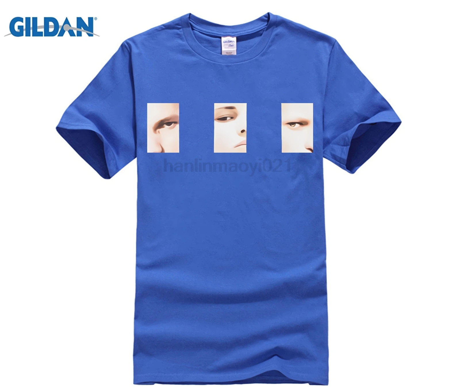 GILDAN INFLATION Eyes print short sleeve t-shirt mens fashion t-shirts funny top tees streetwear | Мужская одежда