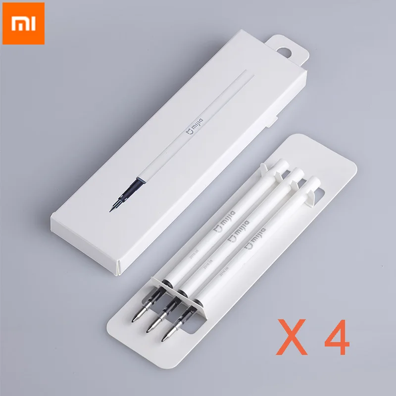 12 refills Оригинальная Xiaomi Mijia черная ручка для подписи чернильная ручка 9,5 мм ручка для подписи Premec гладкая швейцарская заправка MiKuni японские чернила - Цвет: 12 refills