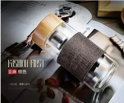 400 мл стеклянная бутылка для воды с ситечком заварки чая термостойкие дорожные