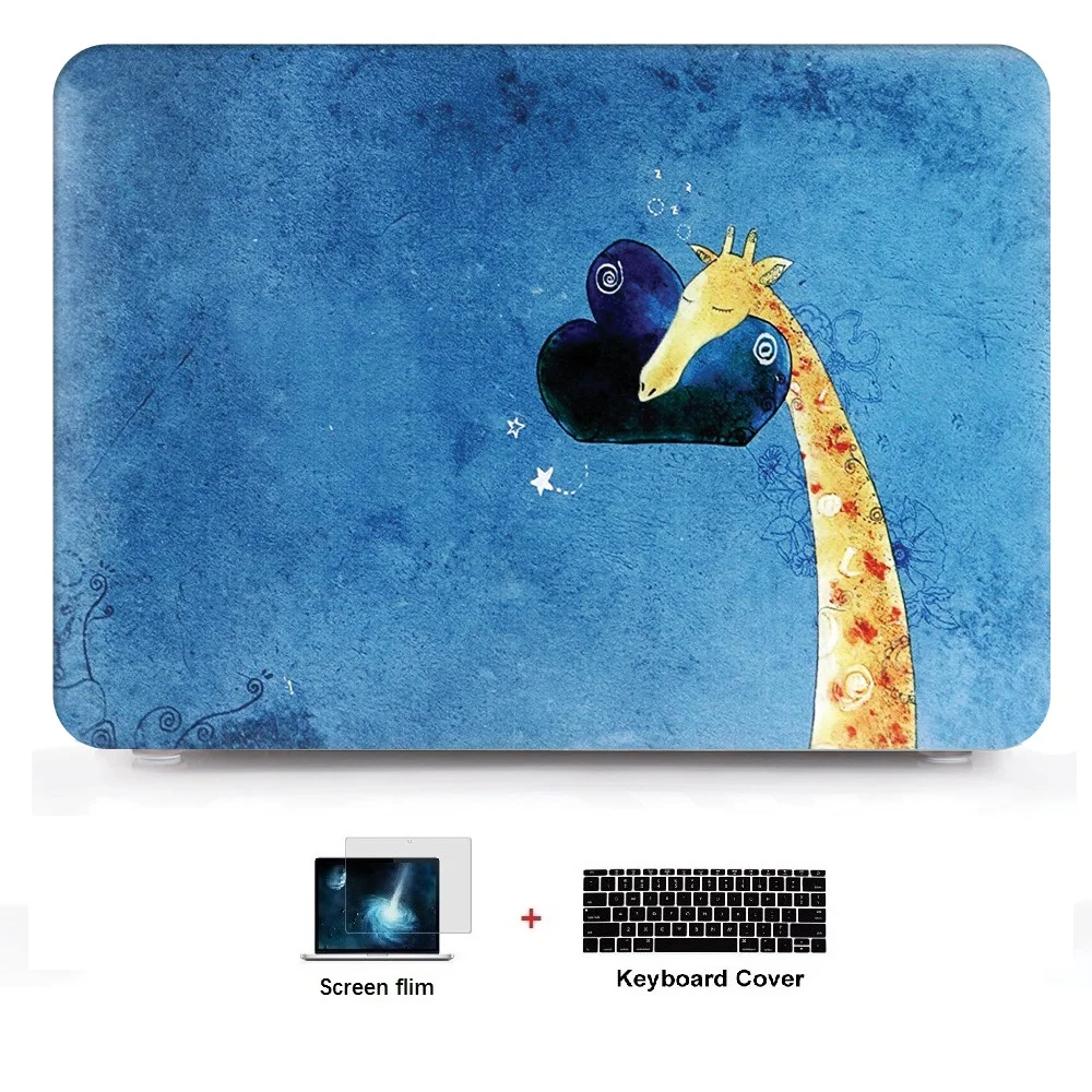 Пластиковый чехол для ноутбука жесткий + крышка клавиатуры пленка экрана Apple Macbook