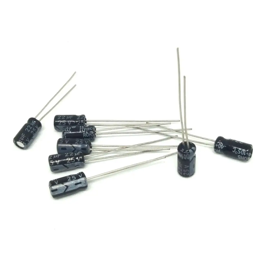 

Алюминиевый электролитический конденсатор, 22 мкФ Ф, 25 в, 22 МФ, 105C, 4x7 мм, 25 в, 22 мкФ, радиальный провод, 1000 шт.