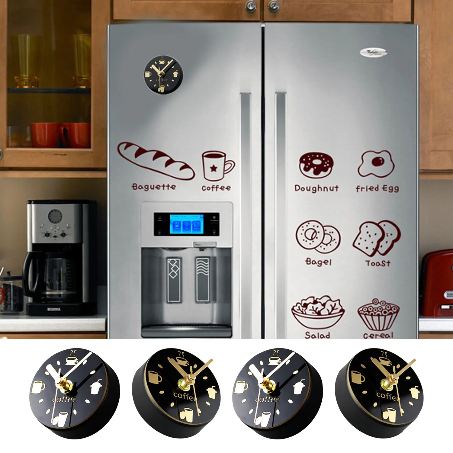 Офис Кофе магазин творческий Магнитный магниты на холодильник круглые часы с