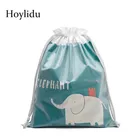 Водонепроницаемые сумки на шнурке для хранения, женская сумка-Органайзер с мультяшным принтом животных, дорожные аксессуары, сумка для туалетных принадлежностей