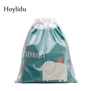 Водонепроницаемые сумки на шнурке для хранения, женская сумка-Органайзер с мультяшным принтом животных, дорожные аксессуары, сумка для туалетных принадлежностей