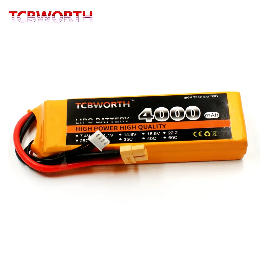 3S RC Дрон LiPo батарея 11 1 В 4000 мАч 30C T/XT60 для радиоуправляемого самолета вертолета
