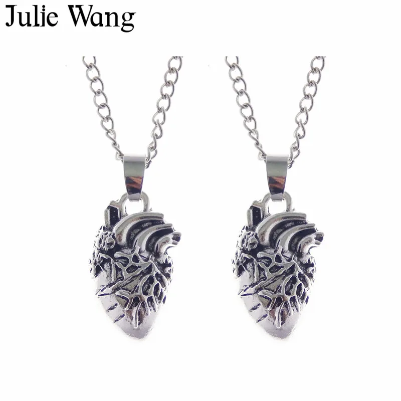 Julie Wang 1 шт. Винтажное колье из сплава с имитацией человеческого сердца Длинная