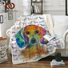 Покрывало BeddingOutlet такса, мягкое покрывало из микрофибры с мультяшным рисунком, красочное плюшевое покрывало с акварелью в виде животных