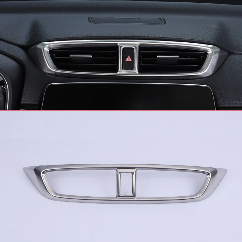 Интерьерные аксессуары для Honda CRV центральный кондиционер воздуха на выходе из нержавеющей стали декоративная рамка 1 шт - Название цвета: Matte silver