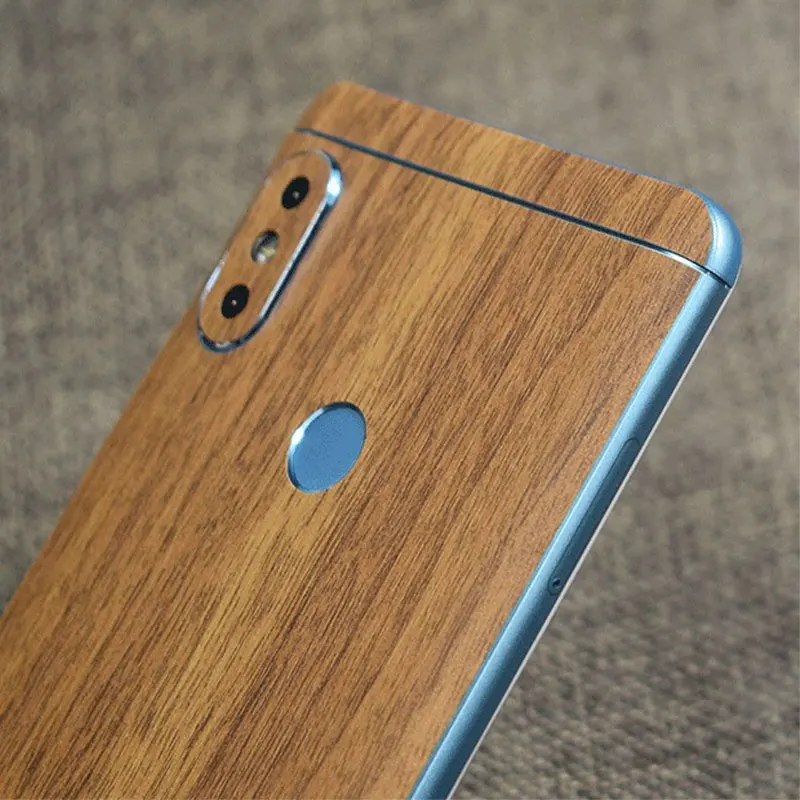 2018 New Wood Grain Back Sticker Film Protective Phone Wrap Skins Paste Membrane for Redmi Note5 |