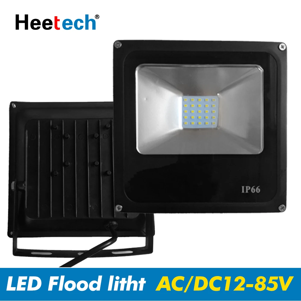 Ultrafino de 12 voltios светодиодный Luz de inundación 10 W 20 W 30 W 50 W AC/DC 12-85 В постоянного тока непроницаемый IP65 foco на открытом воздухе удивительно фарола proye