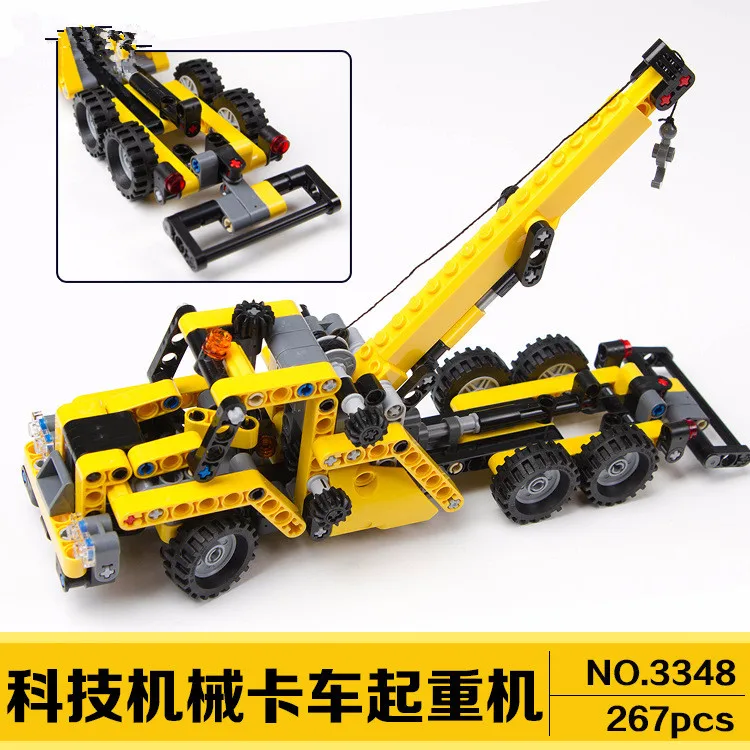 Decool 3348 Высокая техника мини автокран Эвакуатор модель автомобиля строительный