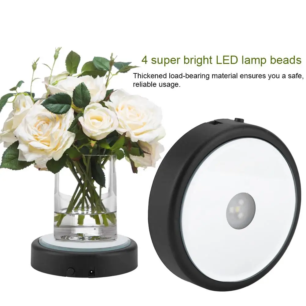 USB Charing 3D многоцветный 4 светодиодный светильник лампа база подставка держатель для хрустального стекла художественное украшение для коктейльного вина прозрачный
