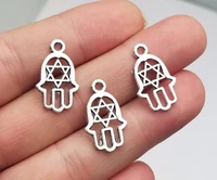 50pcslot 20x12mmantique silver plated star of david hamsa hand charmsdiy supplies jewelry accessories