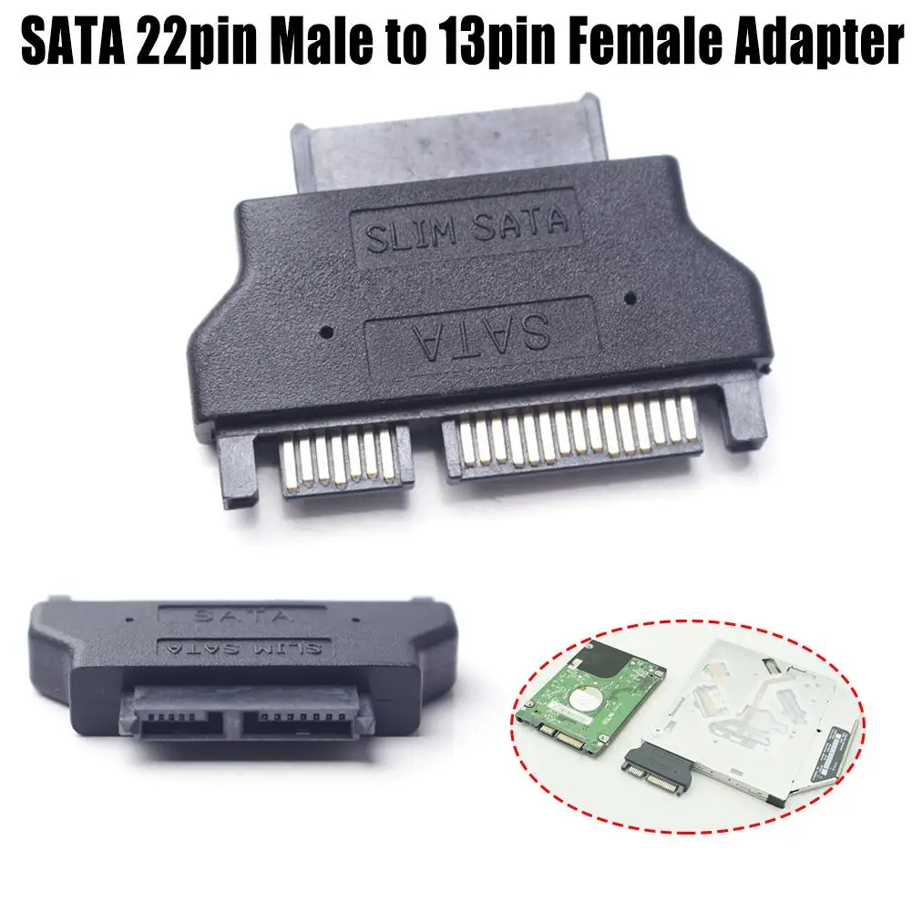 Тонкий SATA адаптер Serial ATA 7 + 15 22pin Male To Slim 6 13pin Female для настольного ноутбука HDD CD-ROM