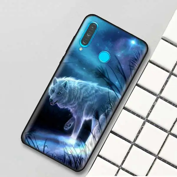 Черный силиконовый чехол для huawei P30 P20 P10 Коврики 20 10 Lite Pro Nova 4 4E 3E P Smart плюс Soft Shell классический волк - Цвет: 01
