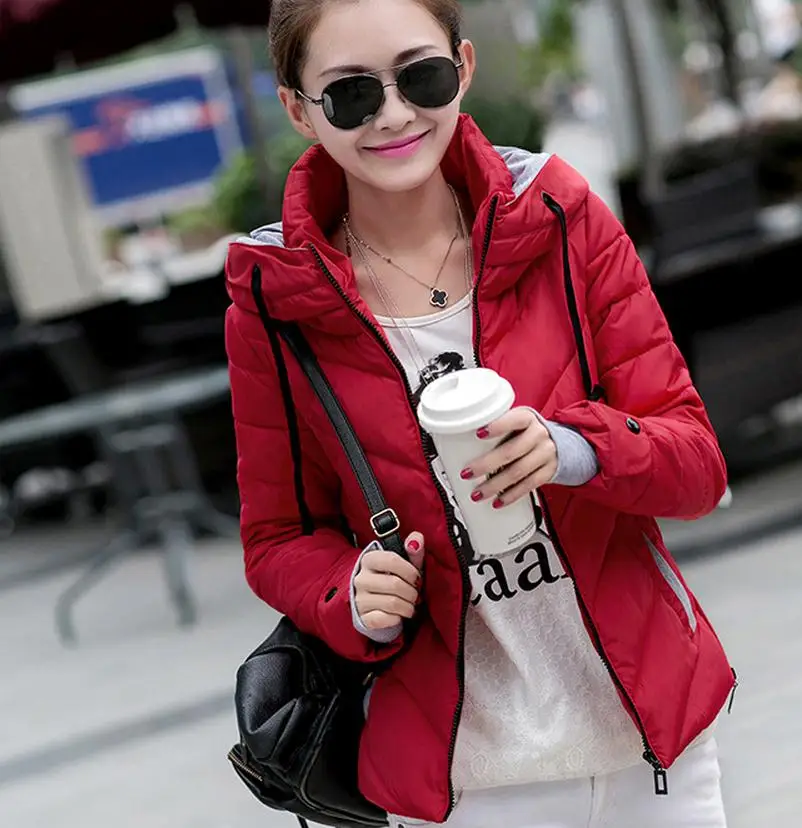 Зимняя женская стеганая куртка красная верхняя одежда размера плюс XXL утолщенная