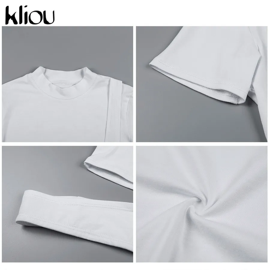Weirdgirl New Sexy Solid Black White O-Neck Short Sleeve T-Shirt Tees Tops Women Strip Hollow Out Short Casual Tees Crop Tops