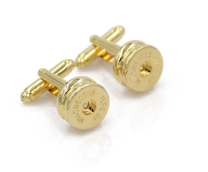 10pairs/lot Copper Bullet Cuff links Gold Plating Cufflinks Shirt Cuff Button Men's Jewelry Accessory Party Gift Wholesale
