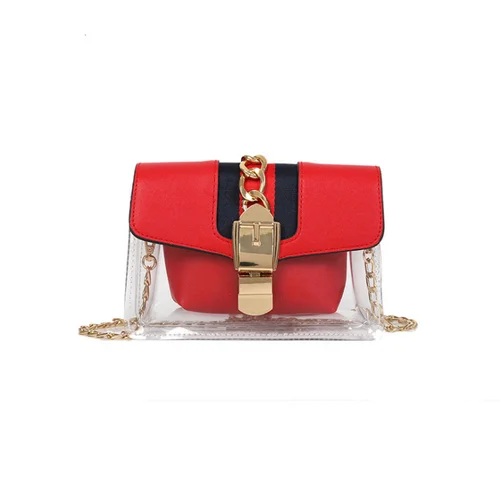 Прозрачный кошелек Роскошные сумки для женщин дизайнер tote bagsac основной femme через плечо - Цвет: Красный