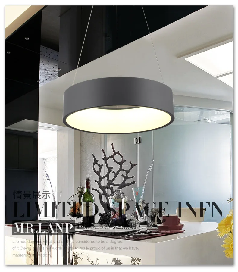 

LED 50W LED ring hight 11cm Warm white Pendant Light Modern Design/ LED Ring Special for office LivingRoom 110-240v
