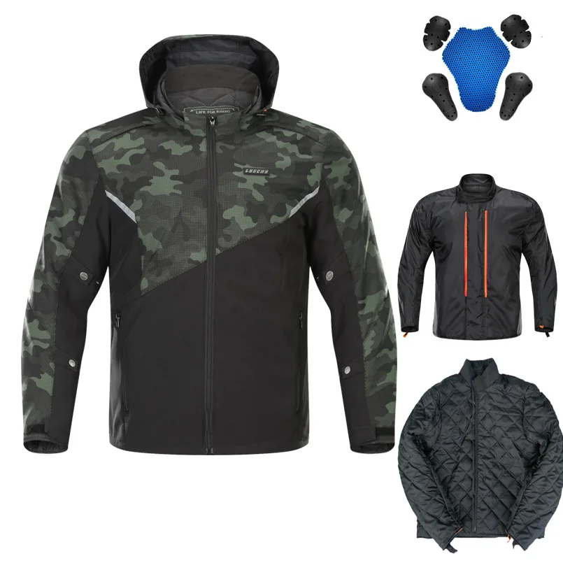 Мужские Водонепроницаемые мотоциклетные куртки защитные штаны для езды по