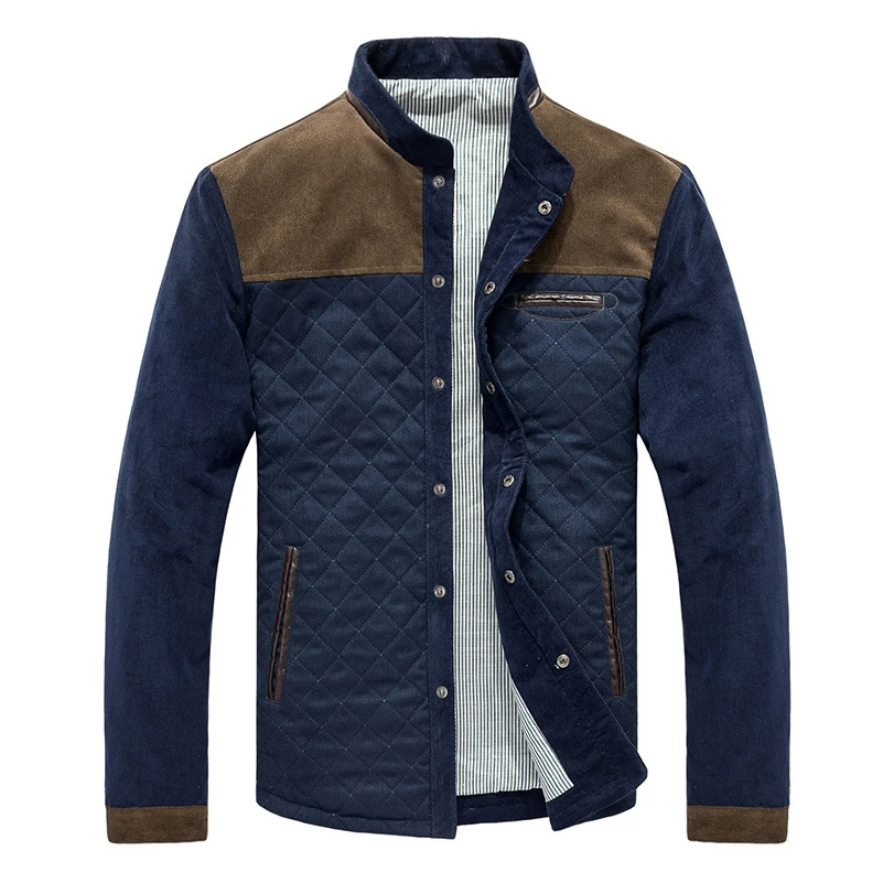 2017 осень зима бренд Для мужчин Куртки Бизнес Повседневное Вельветовая куртка