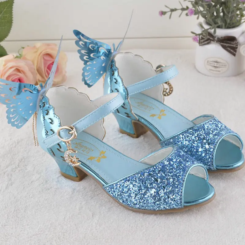 Детское платье для девочек женская обувь босоножки на высоком каблуке Обувь