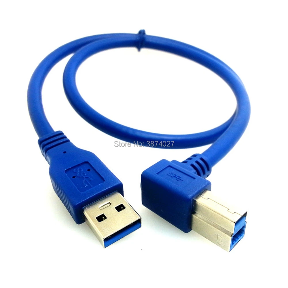 Высокое качество USB 3 0 A Male to B 90 градусов правый угол принтер кабель 60 см/0 6 м|cable