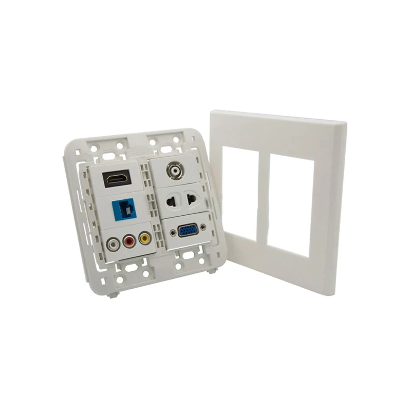 120X120 мм торцевая пластина разъем HDMI VGA CAT6 RJ45 3RCA AV TV AC Power Wall Plate Socket| |