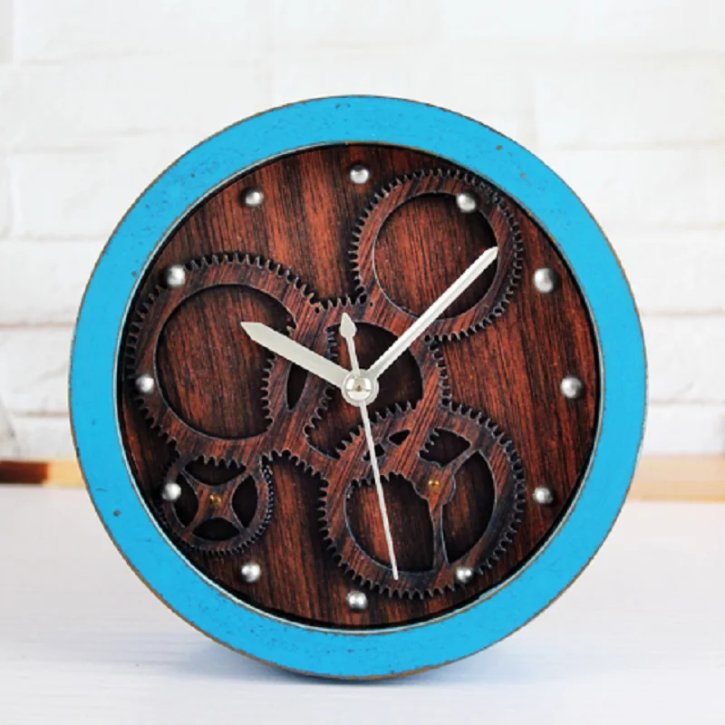 Часы наручные домашние кварцевые цифровые в ретро стиле с имитацией дерева|clock