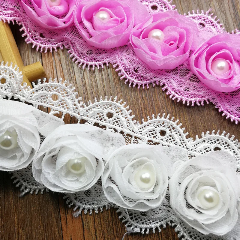 15yards 4.5cm Soluble Polyester Embroidery Chiffon Lace Trim Ruban Dentelle Diy Handmade Patchwork Ribbon Sewing Supplies Crafts | Дом и сад
