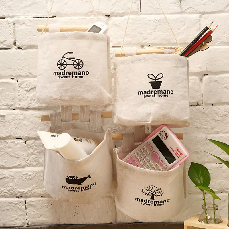 Складная Ретро подвесная сумка для хранения двери кровать один карман мультика