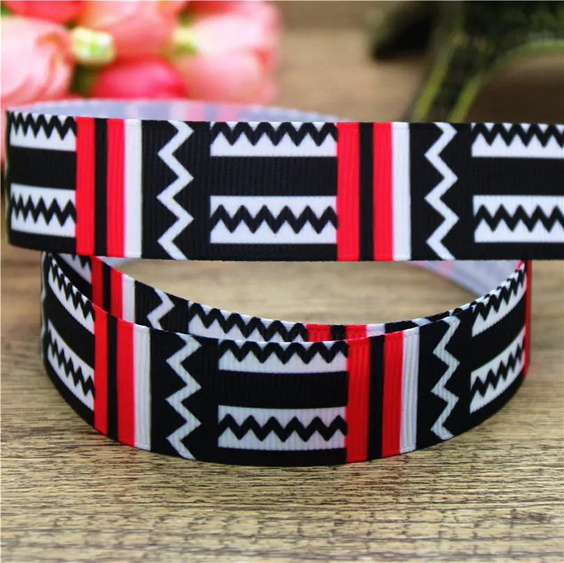 DHK 7/8'' Free Shipping Geometrical Plaid Printed Grosgrain Ribbon Accessory Material Headwear DIY Decoration 22mm S743 | Дом и сад