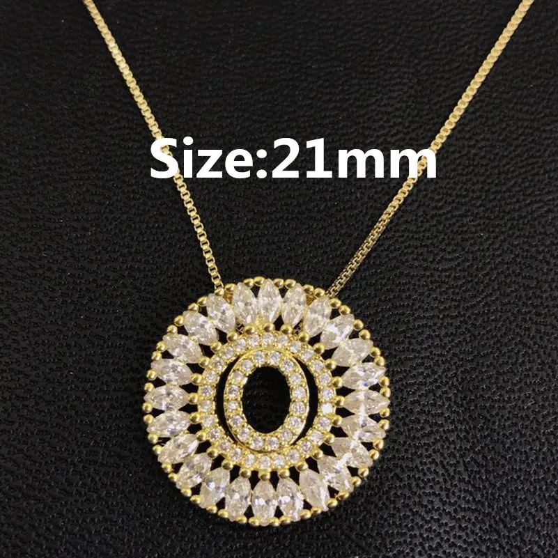Bottom Price Letra Collar High Quality 5A+Cubic Zirconia Pendant Sweater Chain Necklace Letter O Charm Women Fashion Jewelry | Украшения и