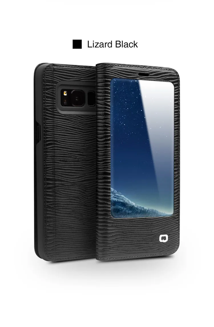 QIALINO Модный чехол-книжка из натуральной кожи для samsung Galaxy S8 и S8 Plus, Ультратонкий чехол ручной работы для телефона 5,8/6,2 дюйма