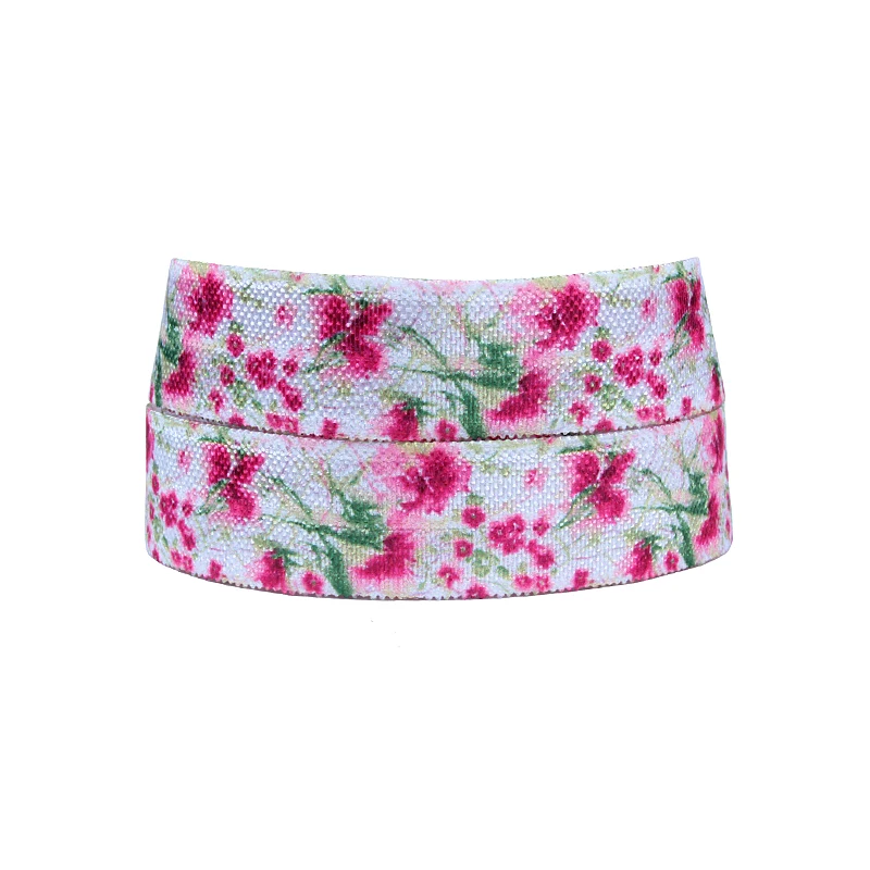 

(50yards/lot) Free shipping flower patterns nylon elastic ribbon