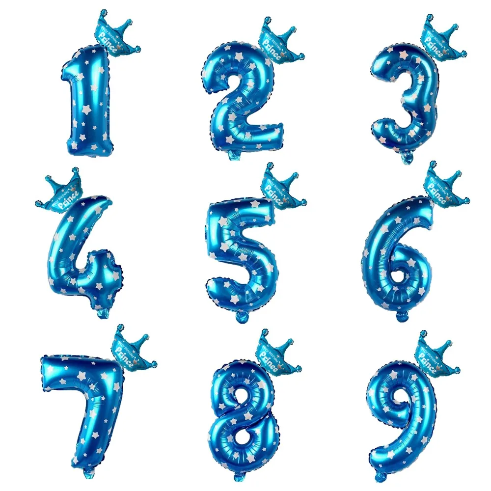 Йориу 30 дюймов Babyshower синий розовый номер фольгированные гелиевые шары 1 2 3 4 5 6 7 8 9