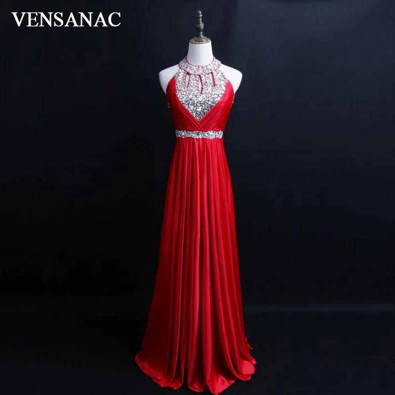 VENSANAC 2018 роскошные блестящие длинные вечерние платья трапециевидной формы с