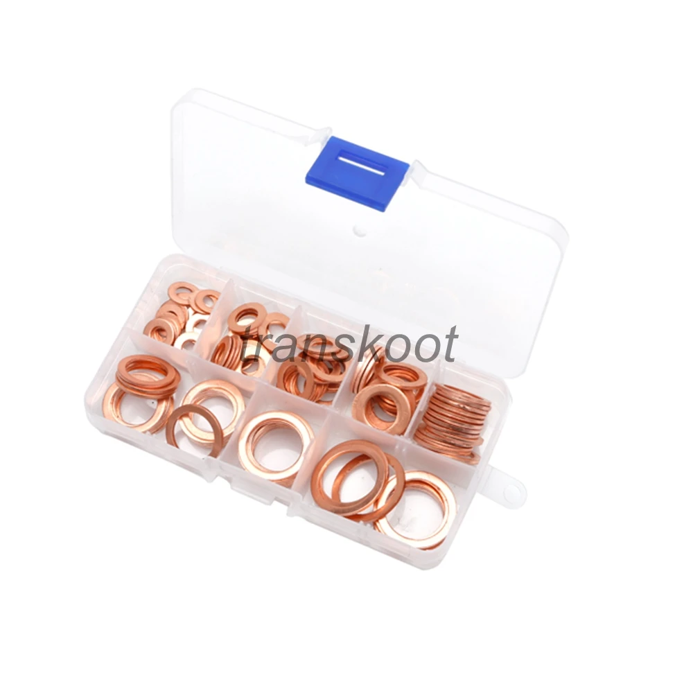 120 шт. медные латунные прокладки в ассортименте плоские шайбы набор